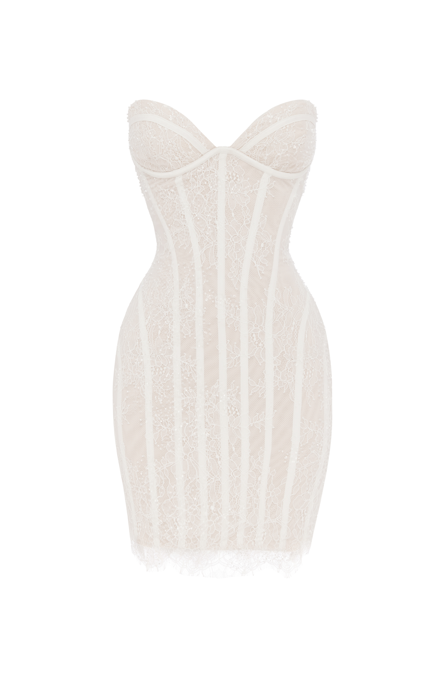 Sian Mini Dress - Ivory Embellishment