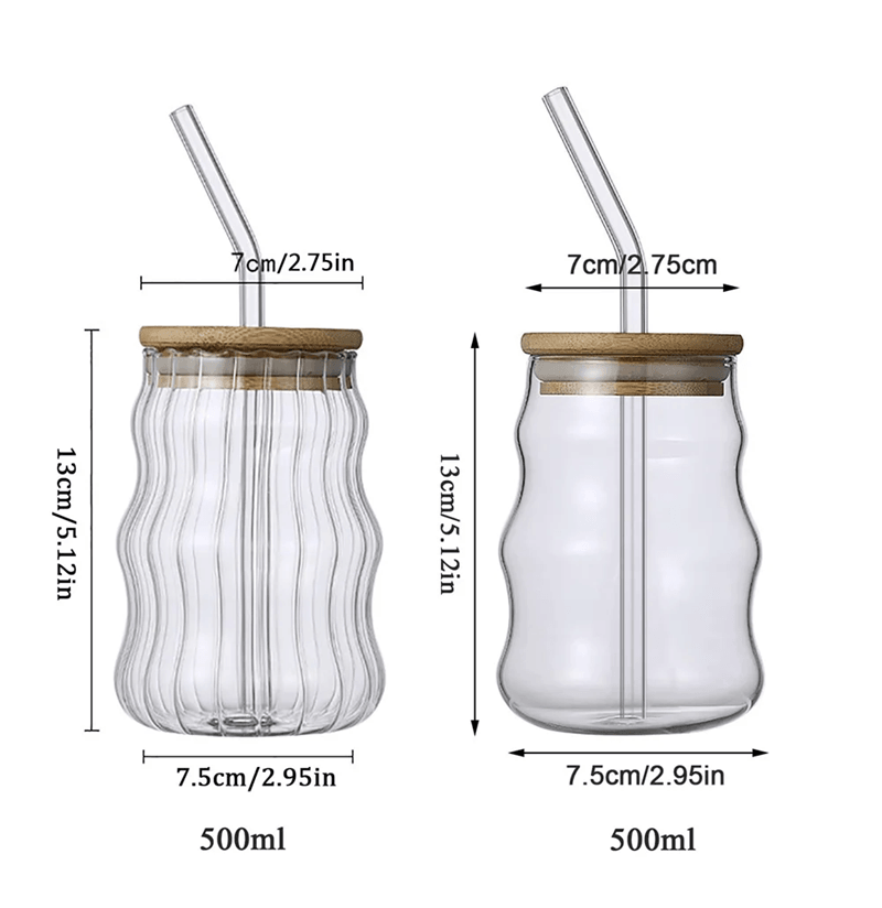 530ml HeatResistant Glass Tumbler With Stripe Design 4