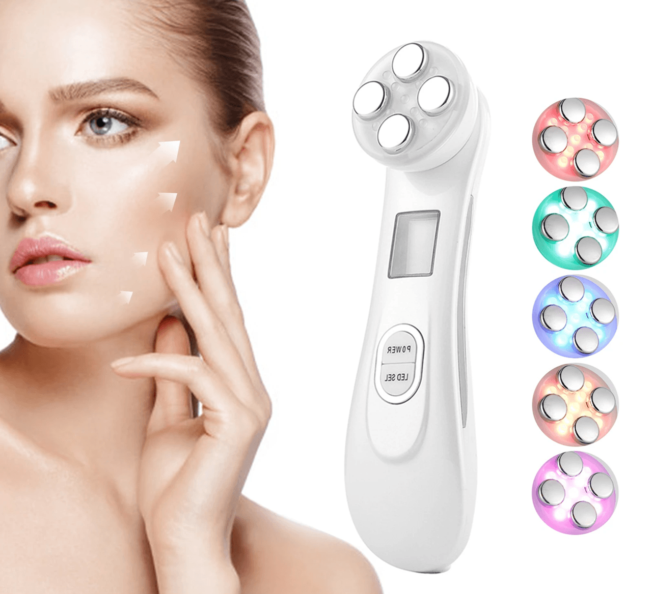 5 In 1 RF EMS Face Massager With LED Therapy For Skin Lifting And Anti Aging 7