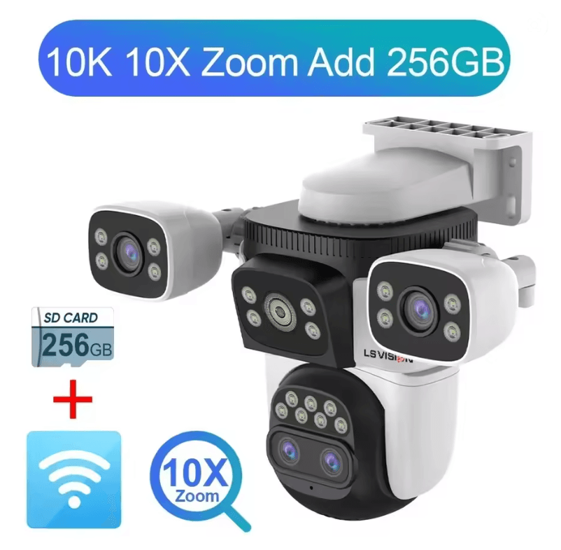 LS VISION 20MP 4Lens Outdoor WiFi PTZ Security Camera With 10X Zoom Smart AutoTracking 10
