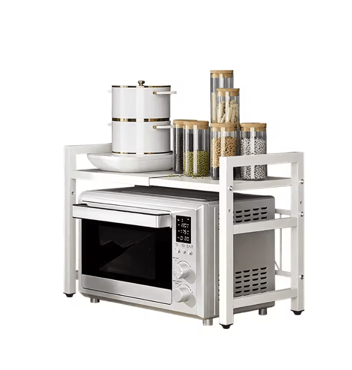 Expandable Microwave Shelf Organizer Adjustable Rust Proof Countertop Storage Rack 7