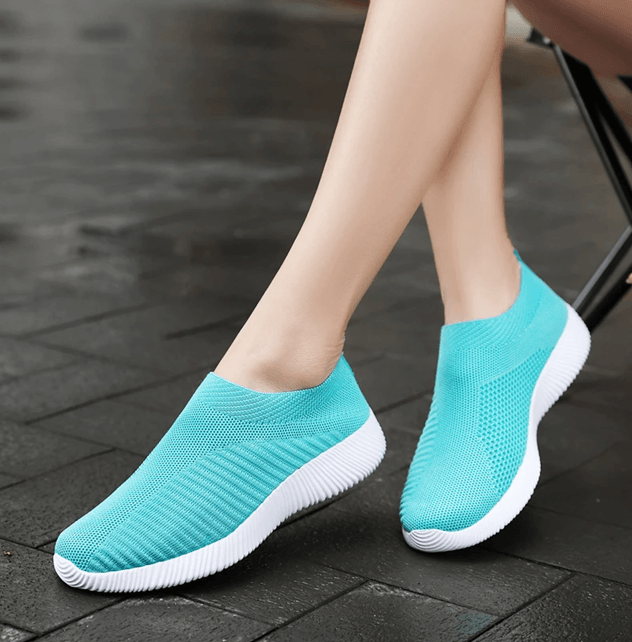 ComfortFlex Womens SlipOn Walking Sneakers Lightweight Vulcanized Flats In Plus Sizes 5