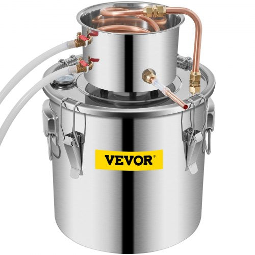 Alcohol Still Stainless Steel Distiller Kit, Water Alcohol Distiller Copper Tube Home Brewing Kit