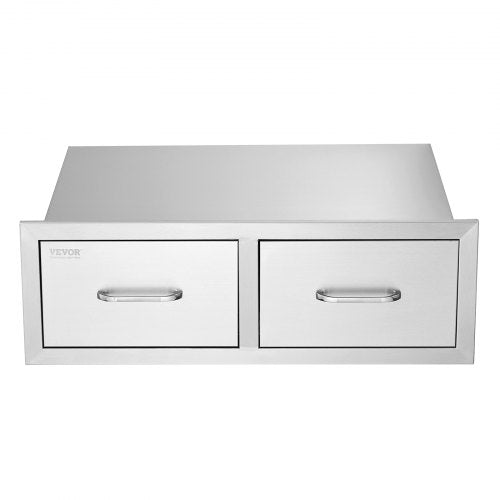 Outdoor Kitchen Drawers 295 Wide Stainless Steel Horizontal Double BBQ Access Drawers With Smooth S 10