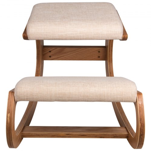 Ergonomic Kneeling Chair for Better Posture, Heavy Duty Wooden Kneeling Stool for Office, Meditation & Home Use