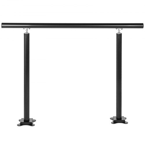 4 FT Handrails For 14 Steps Adjustable Angle Black Aluminum Stair Hand Rail For The Elderly Outdoo 9