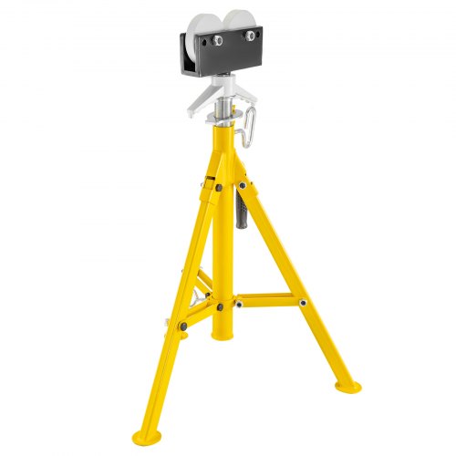 High Folding Pipe Stand with Roller Head, Adjustable Height 2500Lb Capacity Fold A Jack Stand for Trailer, Welding