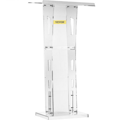 Acrylic Podium for Church, Thick Plexiglass Lectern with Table, Clear Acrylic Pulpit for Recital, Speech