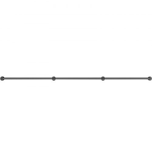Industrial Staircase Handrail, Heavy-Duty Carbon Steel Pipe Handrail with Round Corners & Wall Mount Brackets