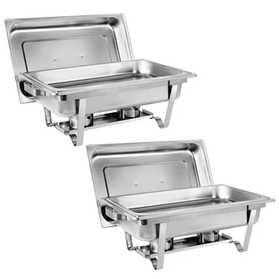 6 Pack Full Size Stainless Steel Chafing Dishes For Catering And Buffet Service 6