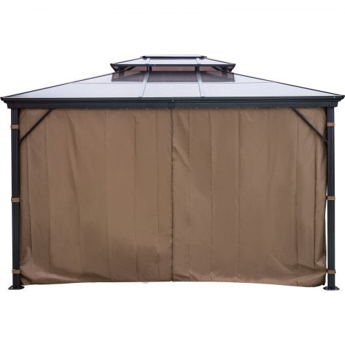 10x10 Hardtop Gazebo With Mosquito Netting Aluminum Permanent DoubleTier Roof Gazebo For Patio Back 9