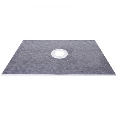 Waterproof Shower Curb Overlay Kit, PVC Central Flange, Stainless Grate, Adjustable Curbs, HDPE Membrane & Slope Tray