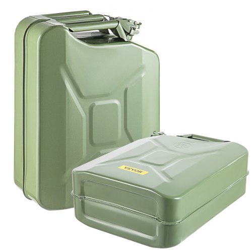 Military-Style Jerry Gas Can, Rustproof Steel Portable Fuel Tank with Bendable Spout for Cars, Trucks, Boats & Outdoor
