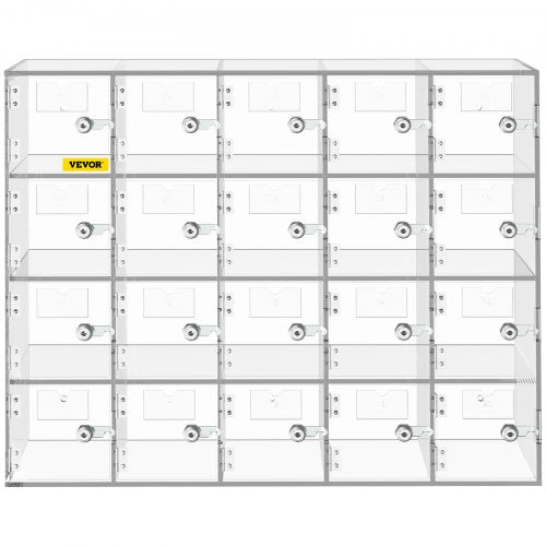 Clear Acrylic Phone Storage Box 20Slot Lockable Cabinet With Keys For Secure Storage In Offices Gym 9