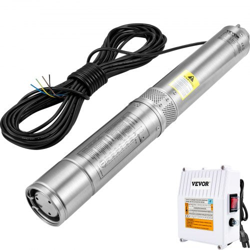 Deep Well Submersible Pump Stainless Steel Water Pump External Control Box Waterproof For Home And 10
