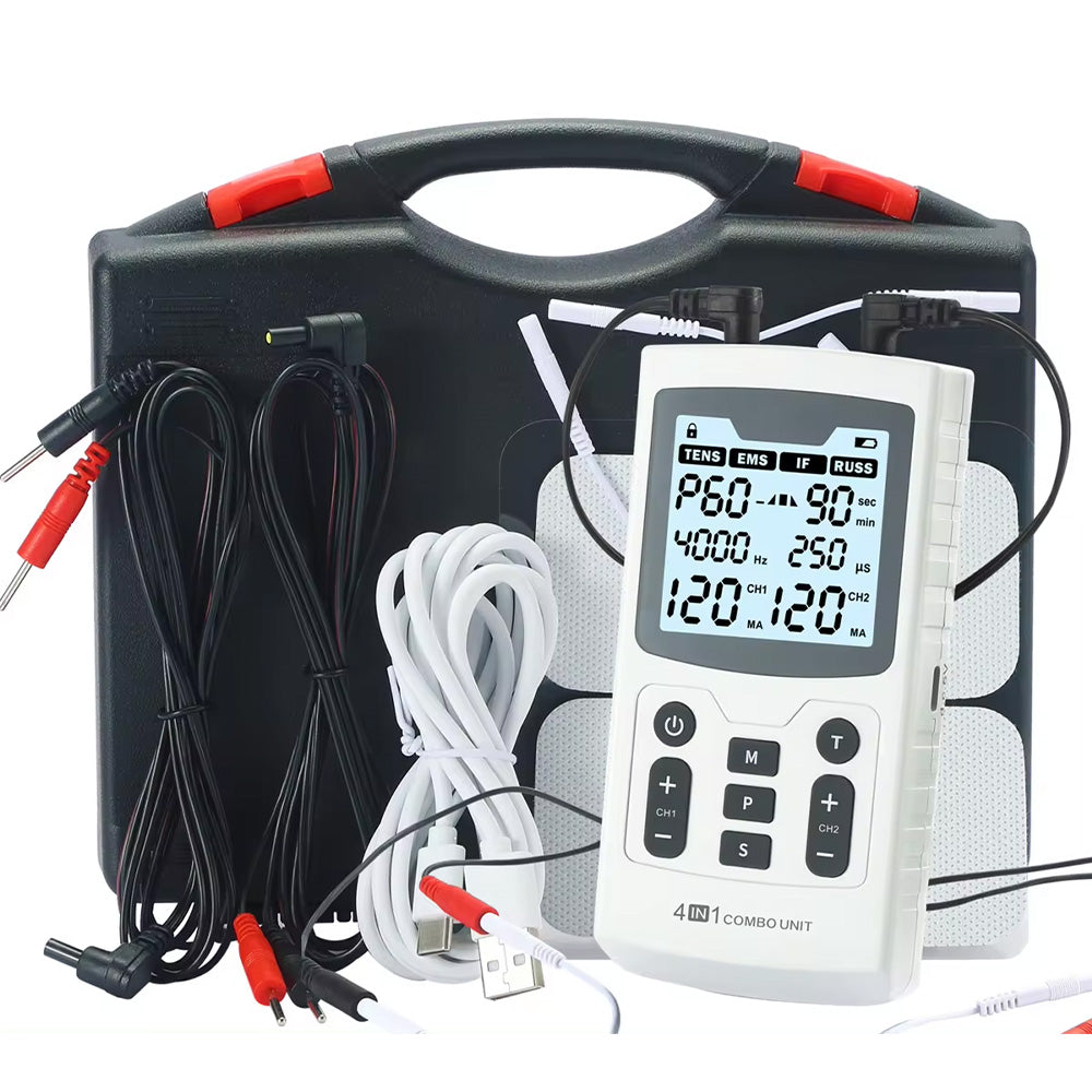 4 in 1 Electric Muscle Stimulator Interferential High-Frequency Physiotherapy Device, Advanced Pulse Electro Stimulator