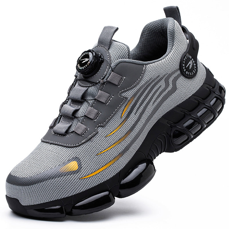 Rotating Button Safety Shoes for Men, Anti-smash & Anti-puncture Work Shoes | Fashion Sport Security Protective Boots