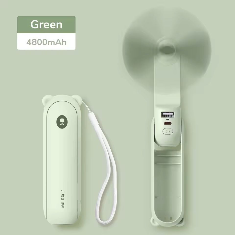 3 In 1 Portable Handheld Fan With Power Bank And Flashlight 16