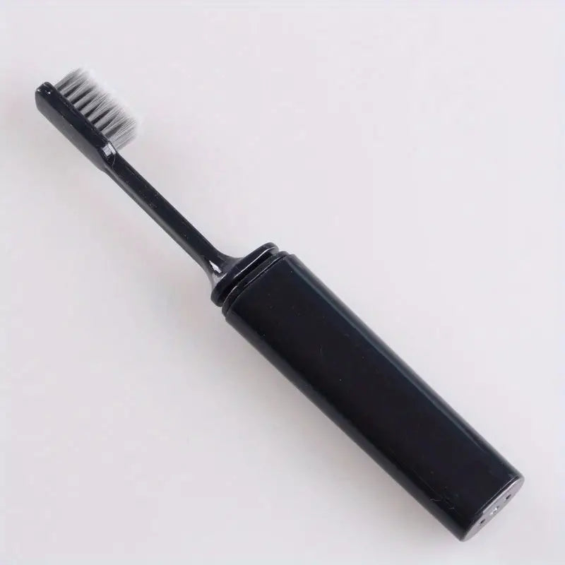 Folding Charcoal Travel Toothbrush, Compact, Portable, & Hygienic Toothbrush Ideal for Camping, Hiking & On-the-Go Oral