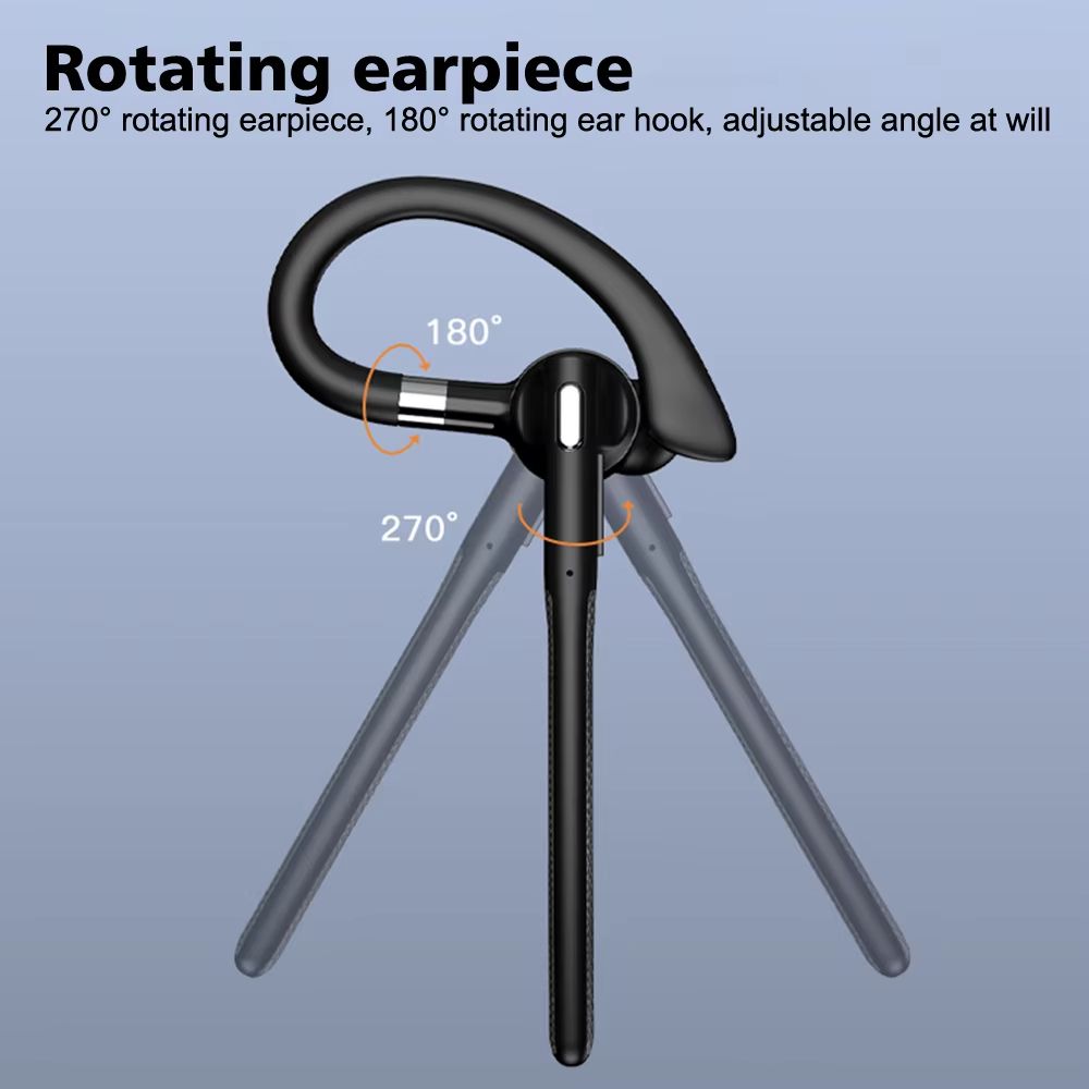Bluetooth 54 Wireless EarHook Headset With Dual Mic CVC80 Noise Cancelling For HandsFree Driving 6