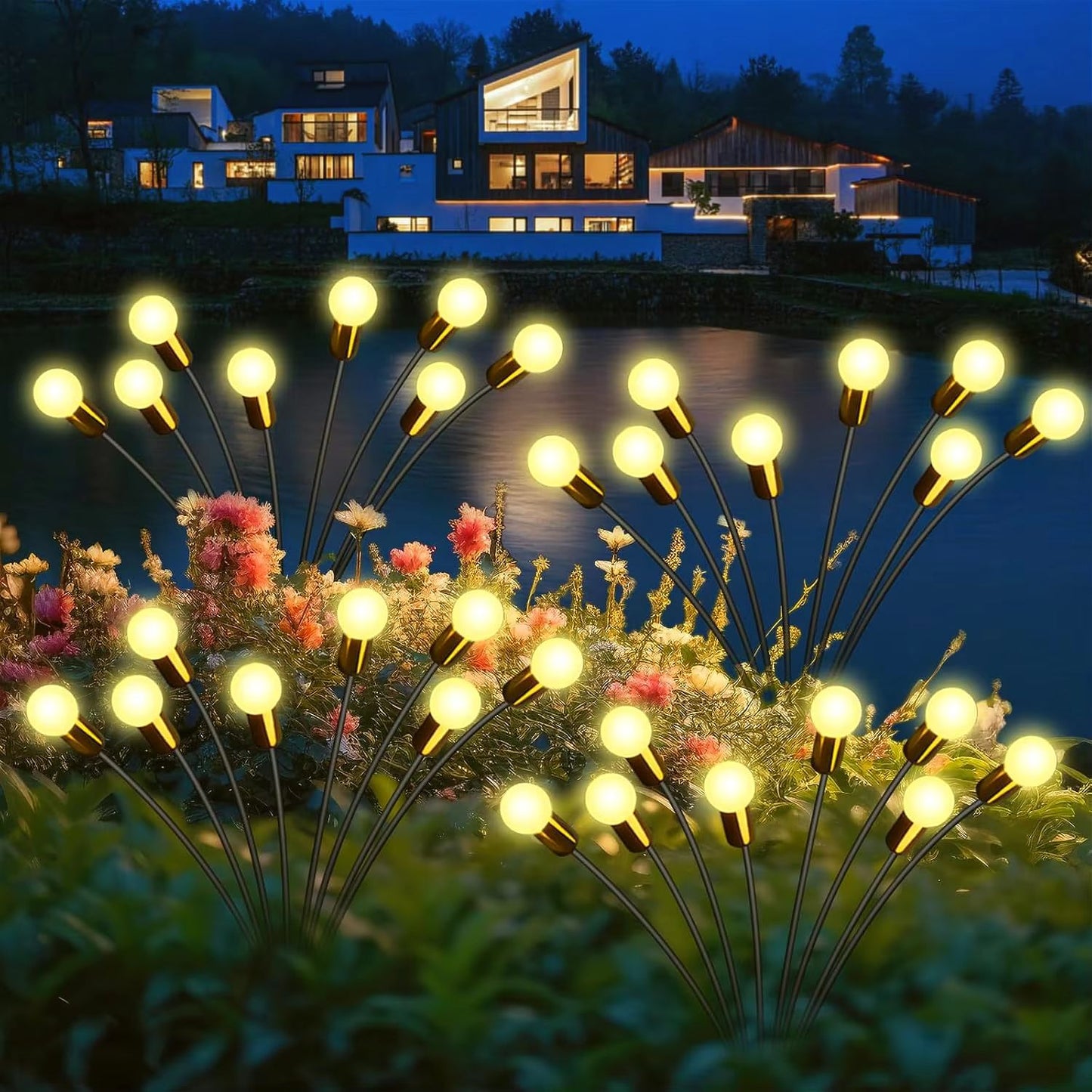 Solar Garden Lights Outdoor LED Firefly Lawn Lamp Landscape Decoration 7