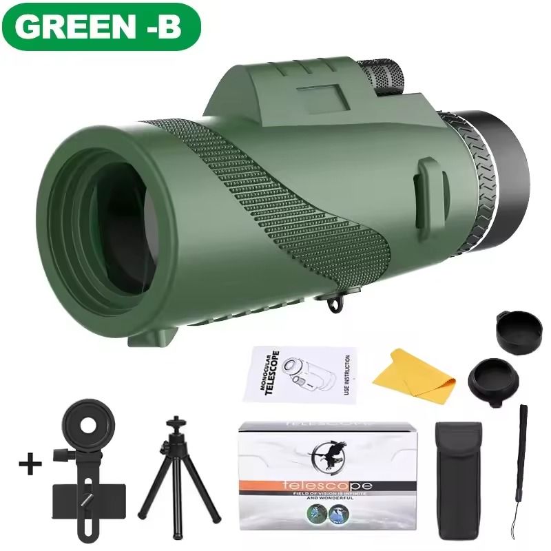 HighPower Monocular Telescope With Tripod And Phone Adapter For Outdoor Camping And Hiking 9