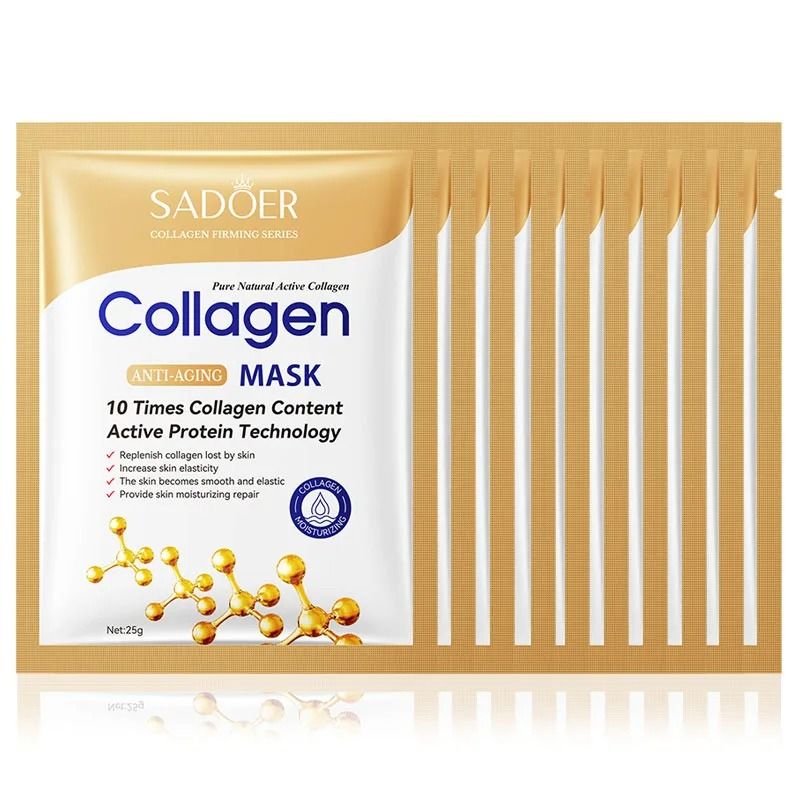 10pcs Anti Wrinkle Collagen Face Mask Moisturizing Anti Aging Repair Brightening Face Sheet Skincar 3