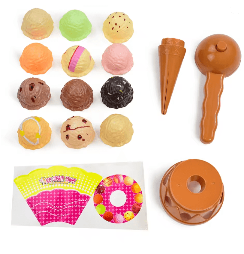Deluxe Ice Cream Stack Up Pretend Play Toy Educational Toy For Kids 3
