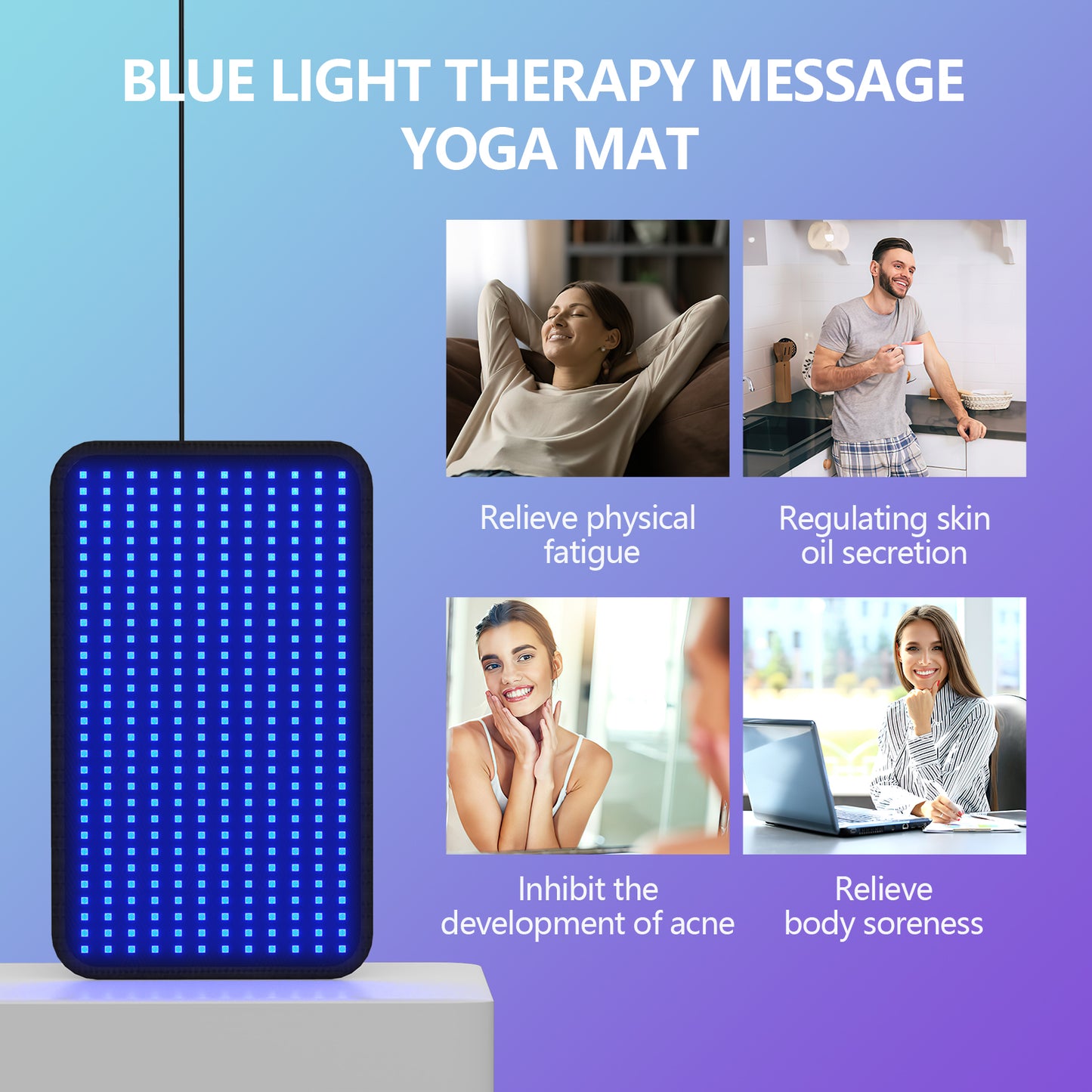 Solarium Tanning Lamp Mat, Blue Light Pad for Full Body Bronze Tan, UV Free Natural Wavelength Sunless Tanning Device
