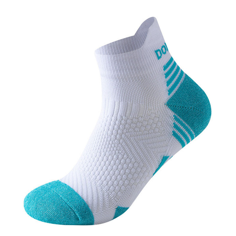Men Women Professional Marathon Running Socks, Thick Cushioned Low Cut Boat Ankle Sports Socks for Fitness, Gym, Jogging
