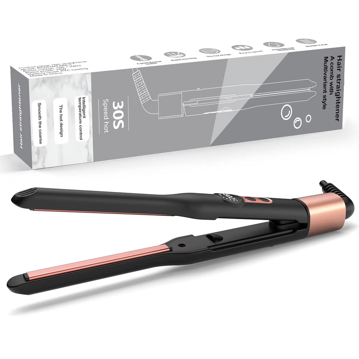 Mini Ceramic Tourmaline Hair Straightener 310 Inch Flat Iron For Short Hair Beard And Pixie Cuts 7