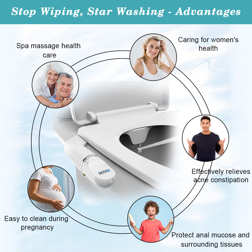 Ultra Slim Bidet Toilet Seat Attachment NonElectric Cold Water Posterior Wash Dual Nozzle Adjustabl 5