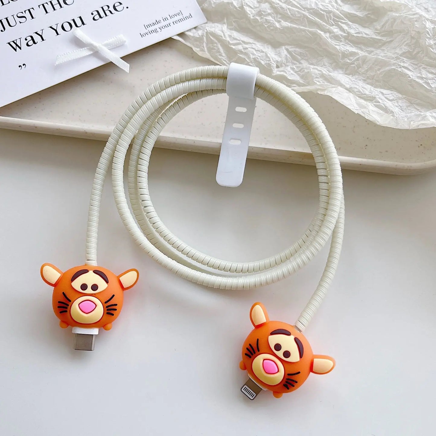 Cartoon Cable Protector for iPhone, Charger Cover & Data Line Winder, Stitch Style Charger Protection Guard