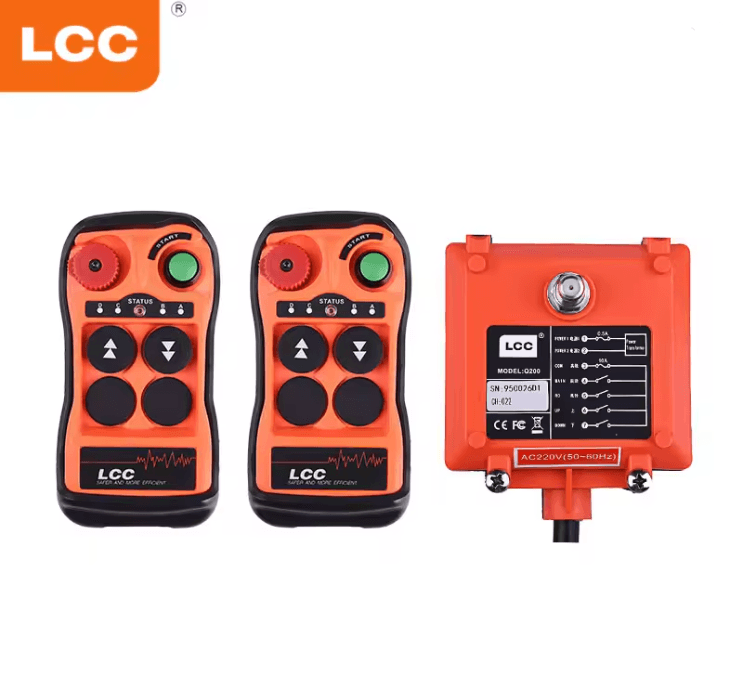 LCC Q200 Industrial Crane Remote Control 2 Button Wireless Hoist Controller 4