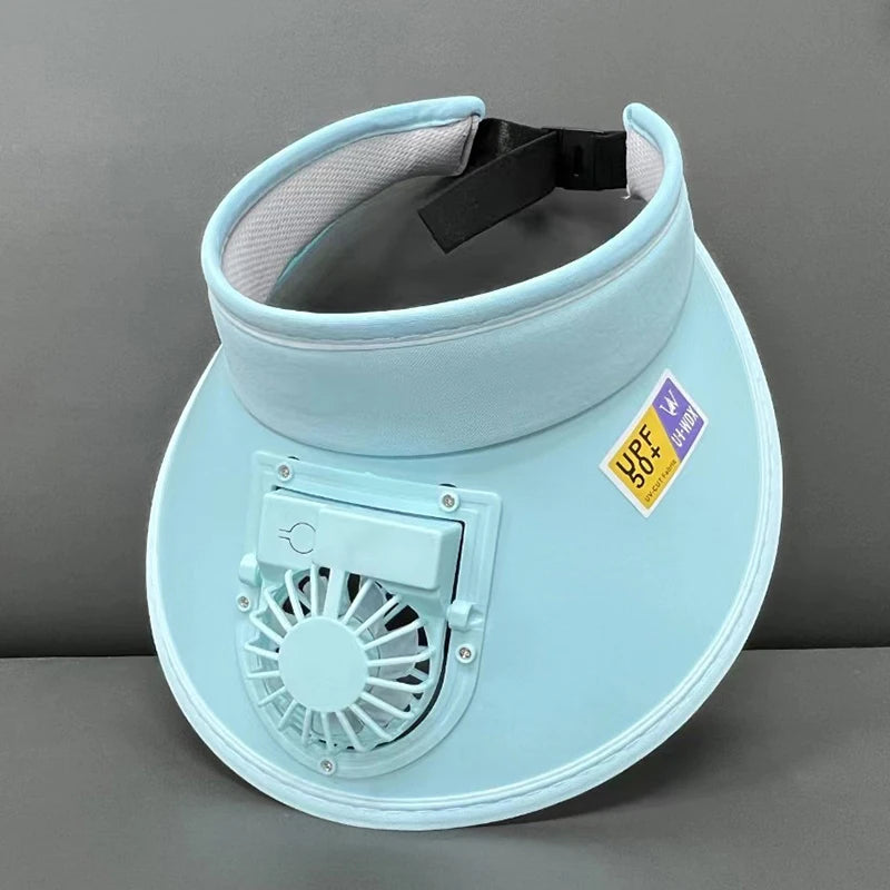 Breathable Cooling Fan Hat USB Charging Sun Visor Hat With Adjustable Fan For Sports Fishing Outdo 9