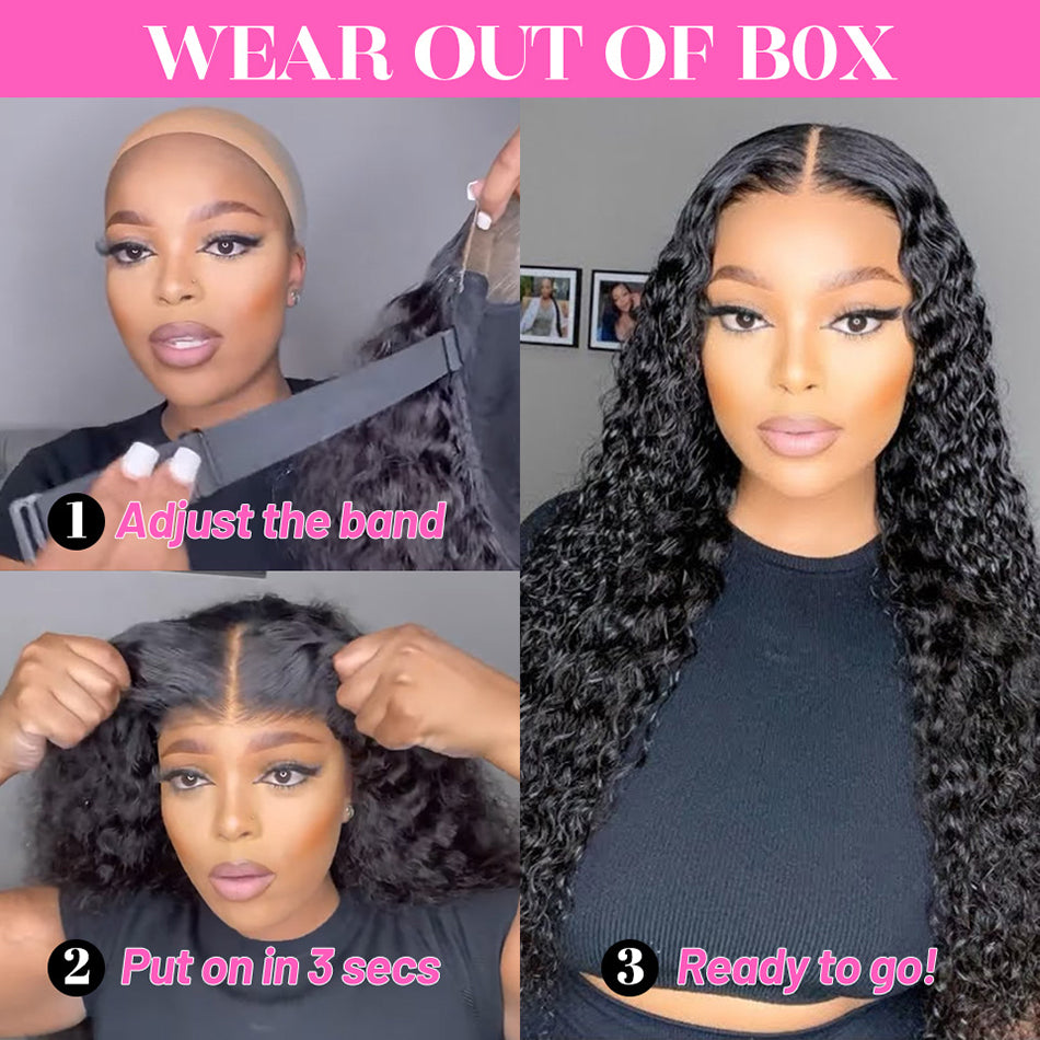 Glueless Lace Front Human Hair Wig, HD Transparent 6x4 Bleached Knots Pre Cut Wig, Ready to Wear Wig for Women