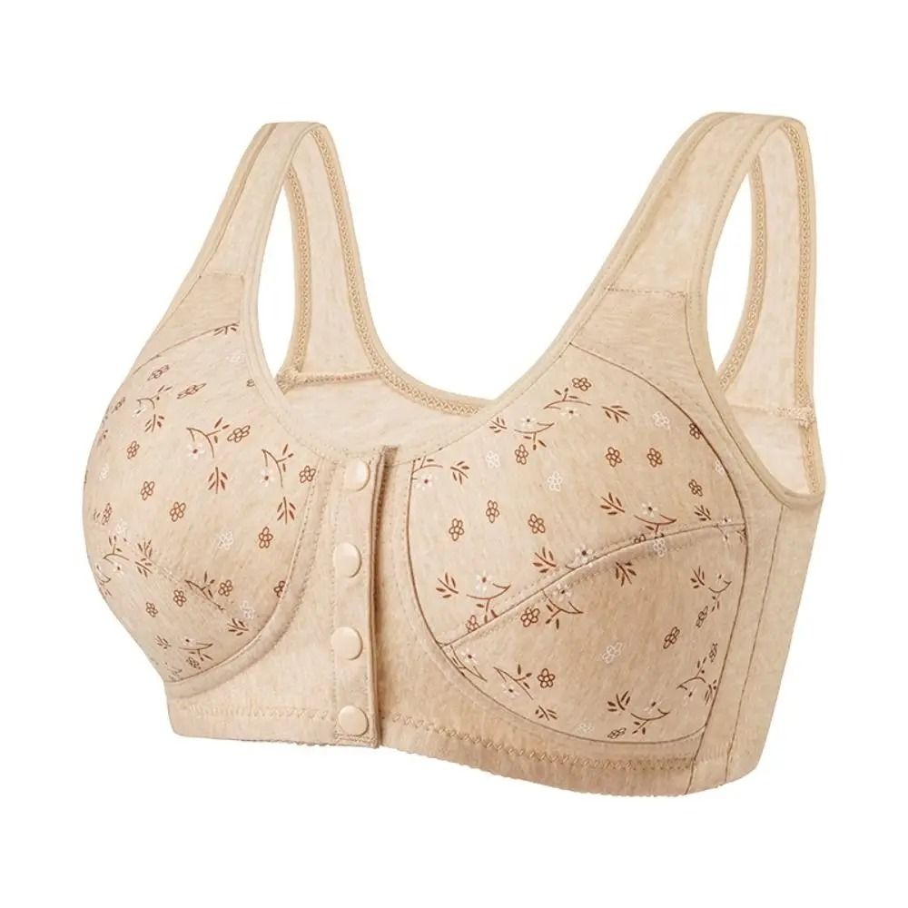 Comfortable Front Closure Cotton Bras For Older Women With Breathable No Wire Support And Plus Size 9