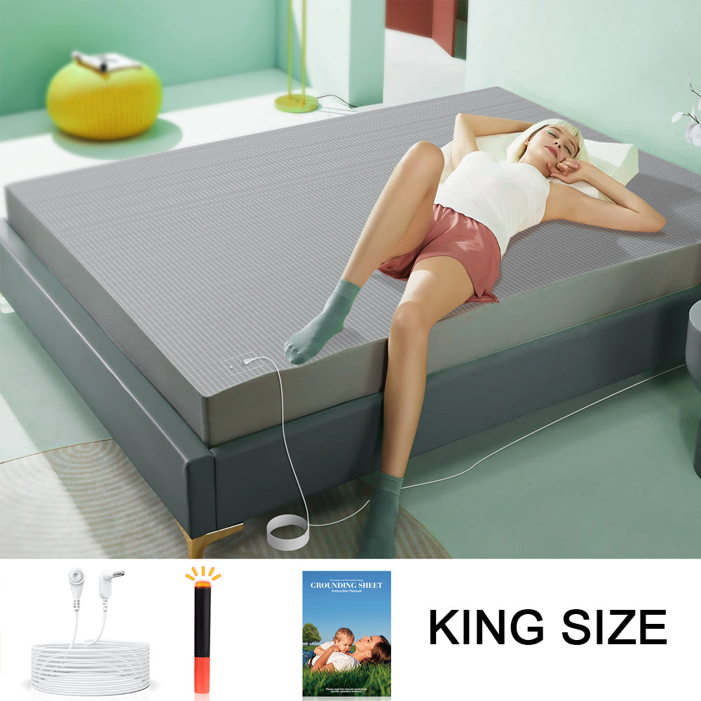 Astarexin Earthing Fitted Sheet, Organic Cotton Grounding Bed Sheet with Conductive Silver Fiber for Nature Wellness