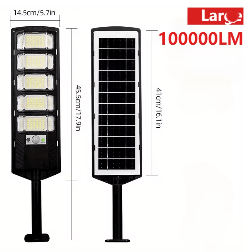 SunVolt 100000 LM Solar Street Light Outdoor Waterproof LED Dusk To Dawn Security Lamp 5