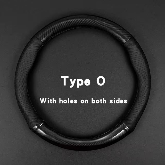 Universal Carbon Fiber Leather Steering Wheel Cover AntiSlip 3D Design For Style Comfort 7