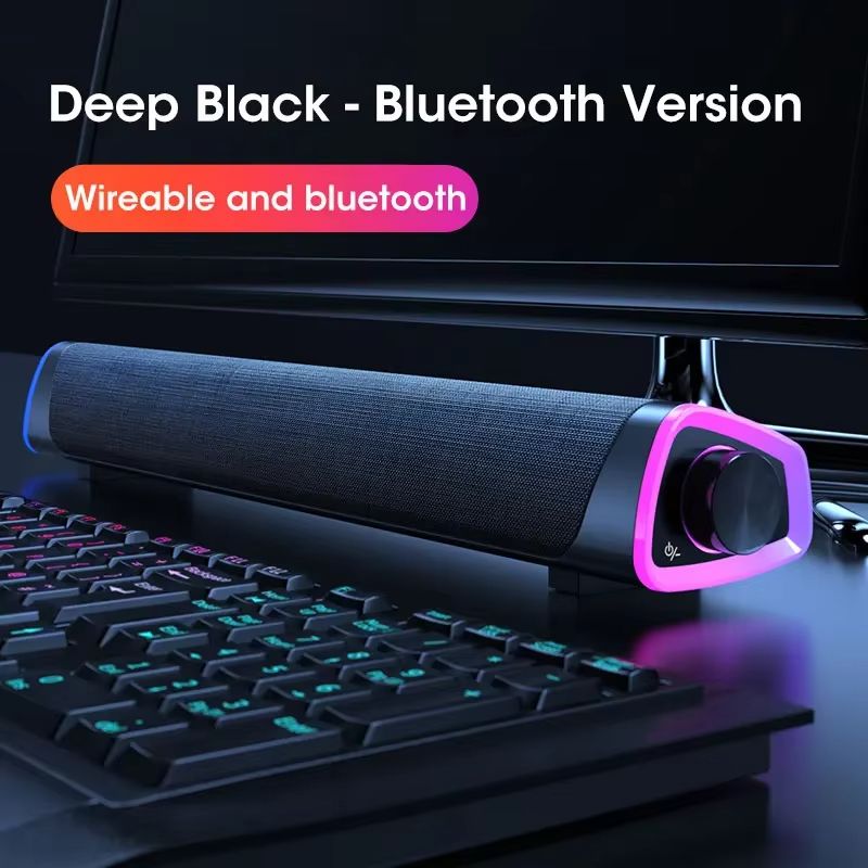 4D Stereo Computer Speaker Bar Bluetooth Wired Subwoofer Soundbar For Laptops PCs Macbooks 7