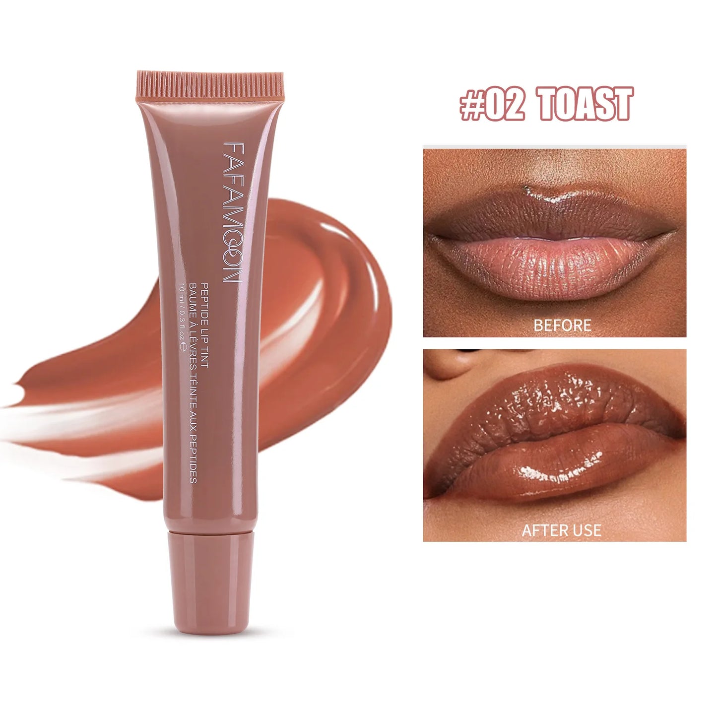 Soft Tube Mirror Lip Gloss Nude Brown Plumping Lip Gloss Moisturizing Lip Oil Transparent Lipgloss 9