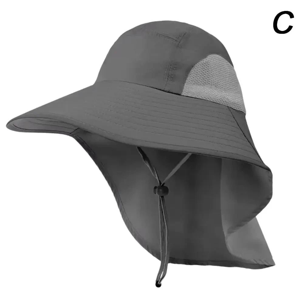 Wide Brim Sun Hat With Neck Flap And Adjustable Fit For Outdoor UV Protection 9