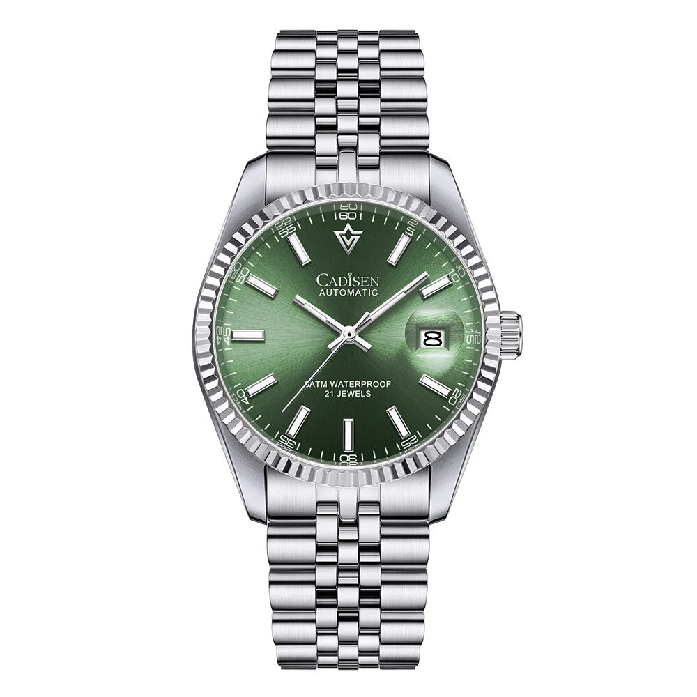 Top Brand CADISEN Men Mechanical Watch Stainless Steel Business Watch Waterproof Luxury Automatic T 8