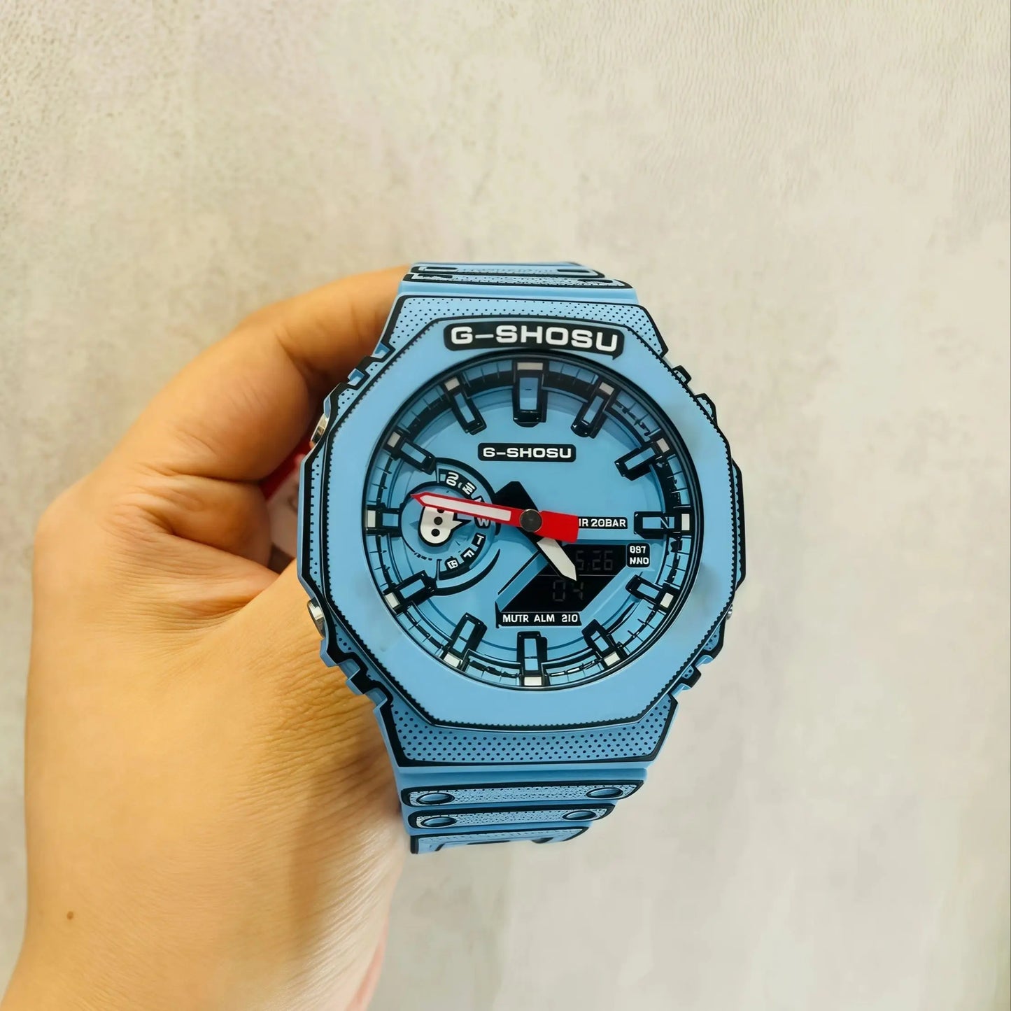 Comic Sport Unisex LED Watch, Dual Display Digital Analog Timepiece, Automatic Hand Lift Light Wrist Watch for Men Women