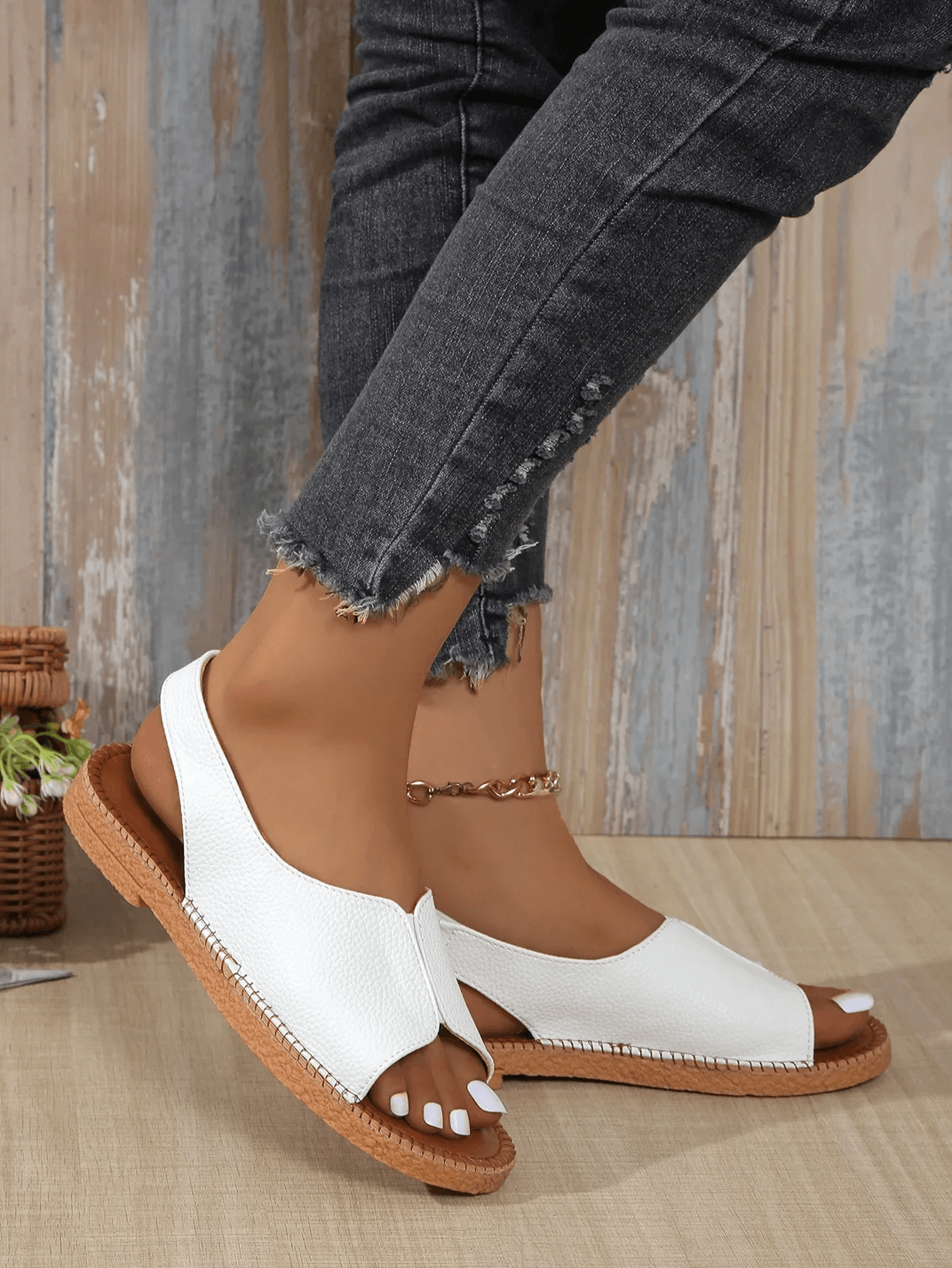 Rome Style Retro Buckle Platform Sandals For Women Lightweight Beach Shoes 5