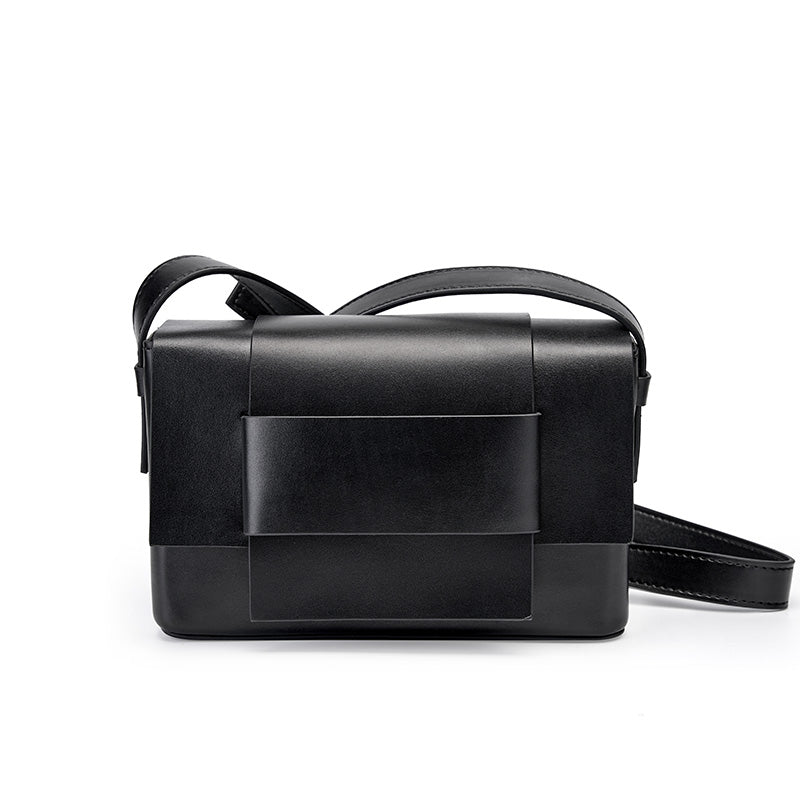 Fashionable Soft Leather Woven Crossbody Bag, Tofu Cowhide Shoulder Bag, Small Square Niche Design Purse