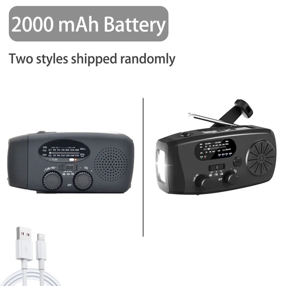 Portable Emergency Radio With Solar USB Charging LED Light And FM AM For Travel And Outdoor Use 7