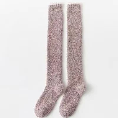 Plush Over Knee Coral Fleece Socks For Women 6