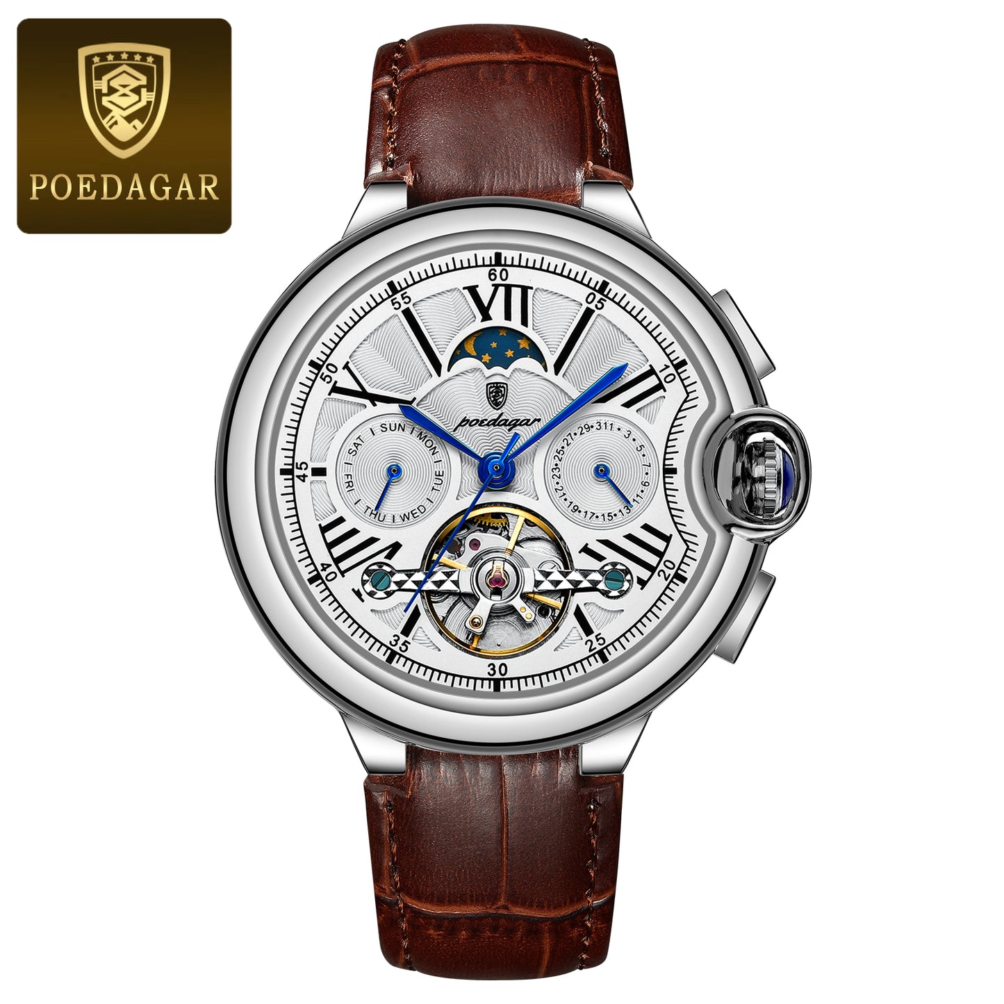 Luxury Man Watch With Hollow Tourbillon Automatic Mechanical Watch For Men Waterproof Stainless Ste 13